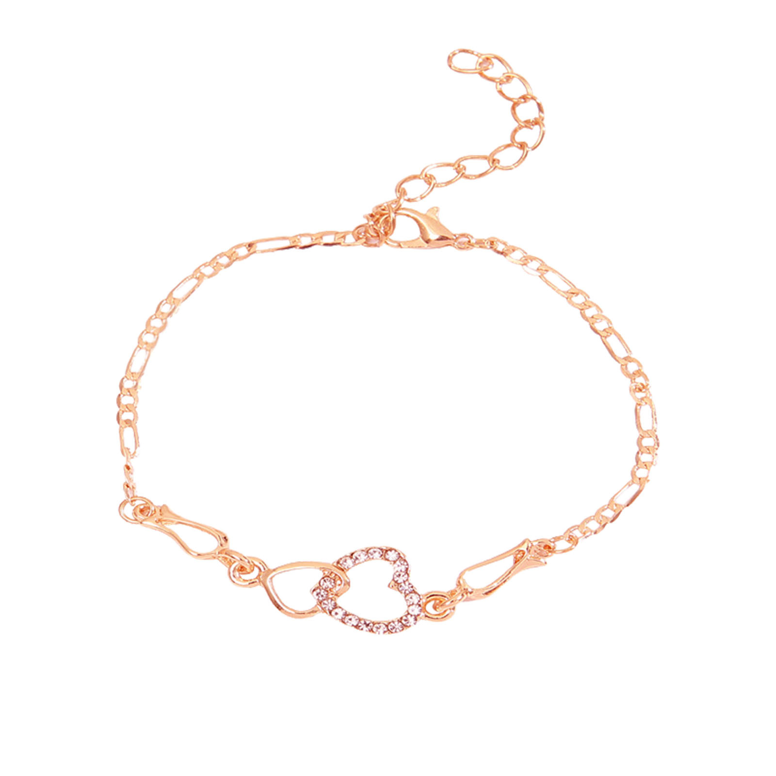 thumbnail image 2 of Joyería Micro-inclusión de la moda femenina en forma de corazón pulsera pulseras huecas, 2 of 2